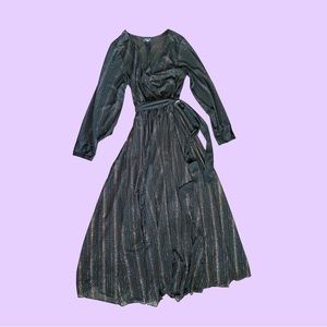 Vintage y2k Alexa B Nites Black Maxi Floor Length Gown Dress 🔥